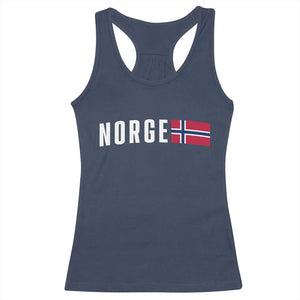 Norway Norge Norwegian Flag Graphic Racerback Tank Top TS14 Navy Print Your Wear