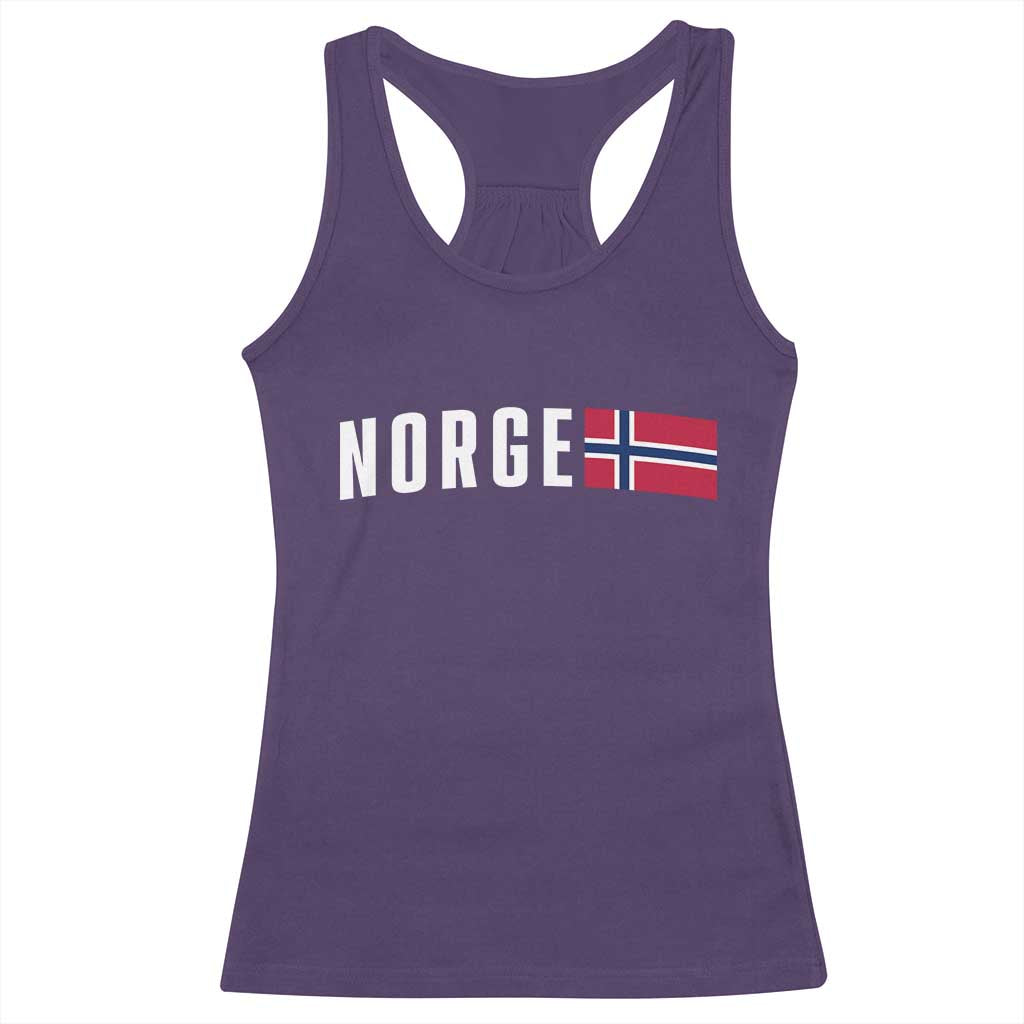 Norway Norge Norwegian Flag Graphic Racerback Tank Top TS14 Purple Print Your Wear
