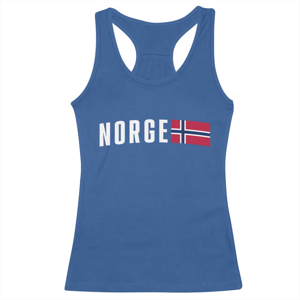 Norway Norge Norwegian Flag Graphic Racerback Tank Top TS14 Royal Blue Print Your Wear