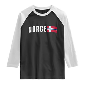Norway Norge Norwegian Flag Graphic Raglan Shirt TS14 Black White Print Your Wear
