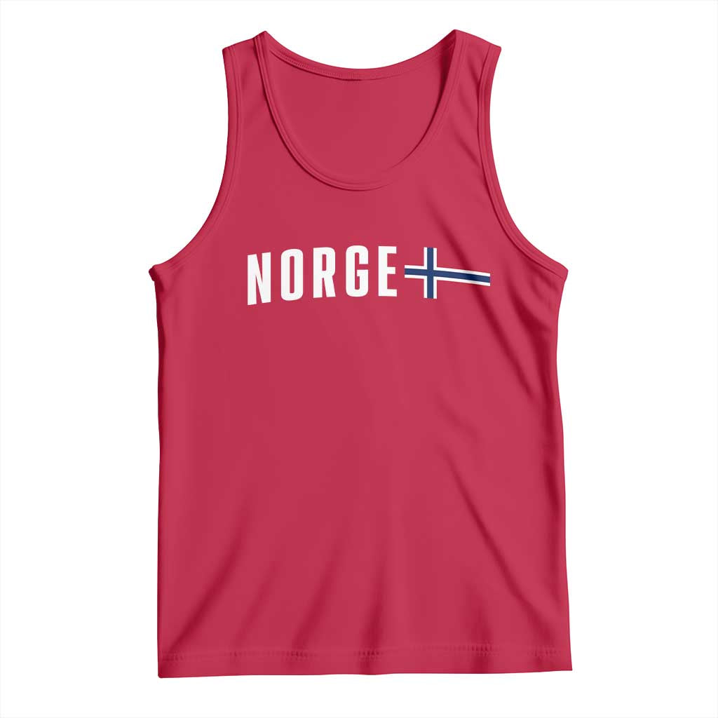 Norway Norge Norwegian Flag Graphic Tank Top TS14 Red Print Your Wear