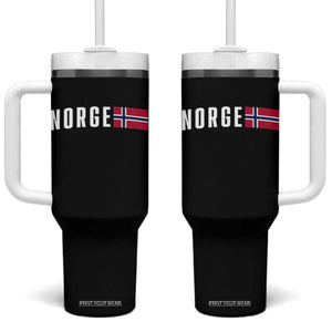 Norway Norge Norwegian Flag Graphic Tumbler With Handle TS14 One Size: 40 oz Black Print Your Wear