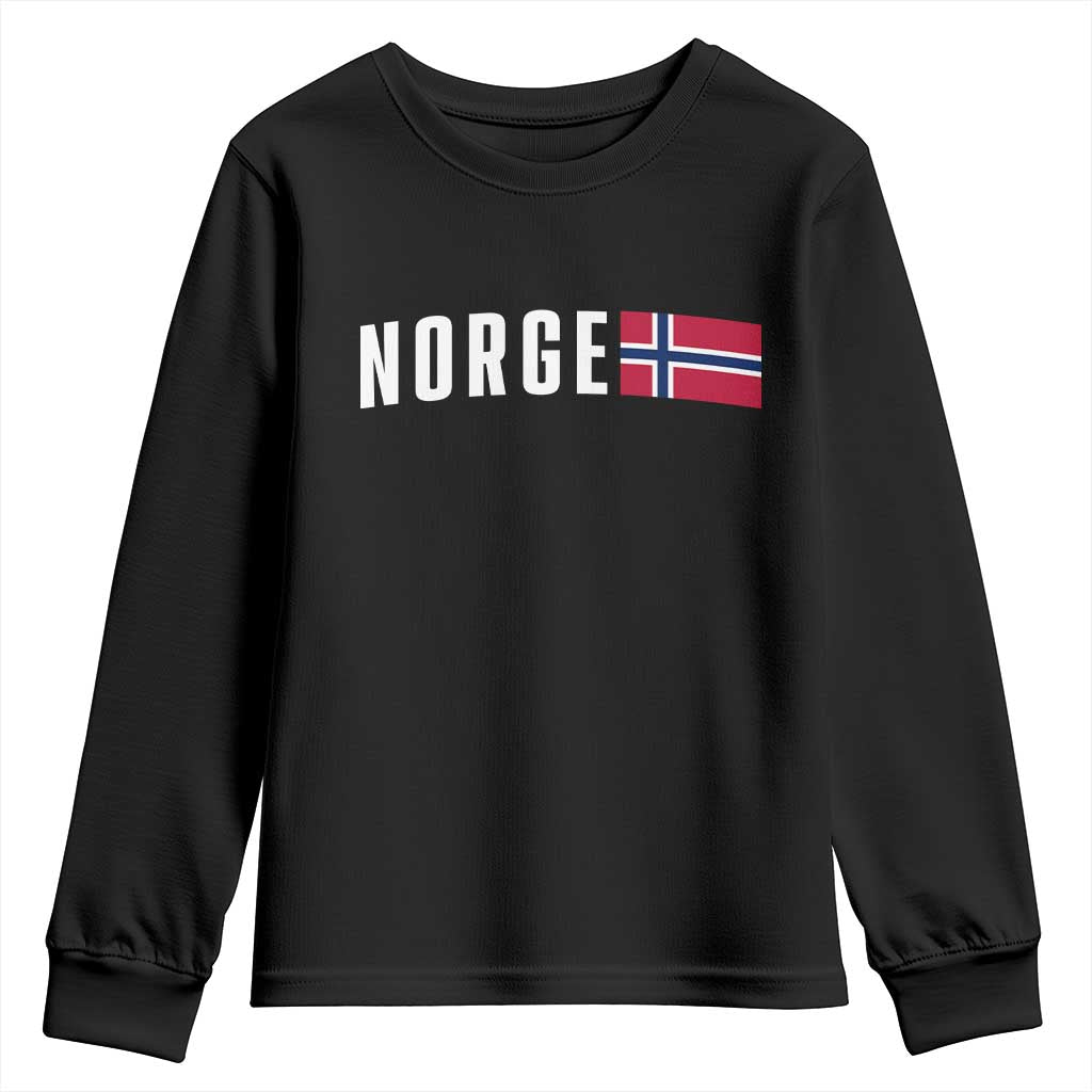 Norway Norge Norwegian Flag Graphic Youth Sweatshirt TS14 Black Print Your Wear