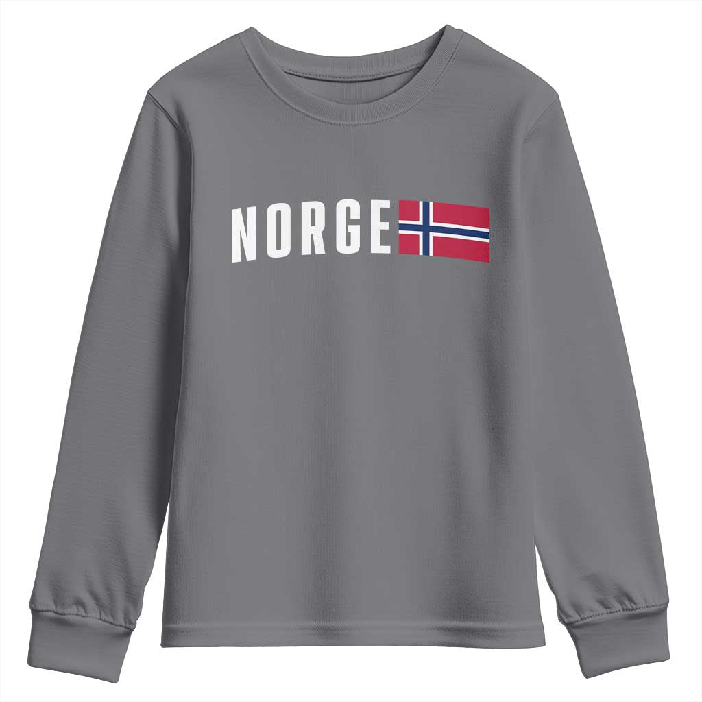 Norway Norge Norwegian Flag Graphic Youth Sweatshirt TS14 Charcoal Print Your Wear