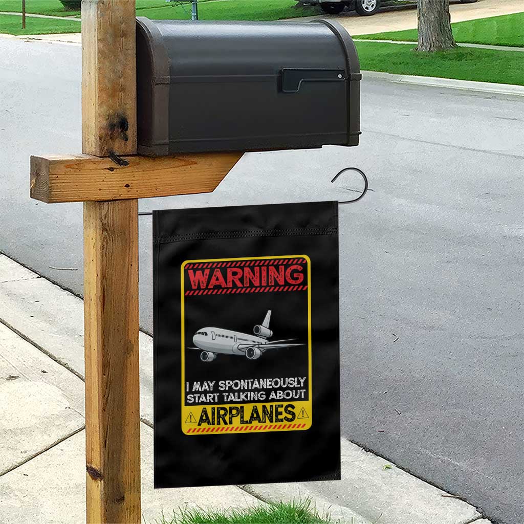 Funny Pilot Garden Flag Warning May Spontaneously Talk About Airplanes TS14 Print Your Wear
