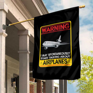 Funny Pilot Garden Flag Warning May Spontaneously Talk About Airplanes TS14 Print Your Wear