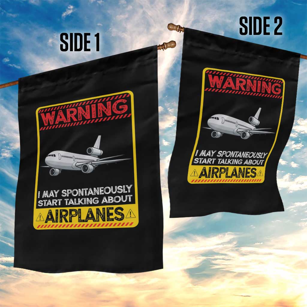 Funny Pilot Garden Flag Warning May Spontaneously Talk About Airplanes TS14 Print Your Wear
