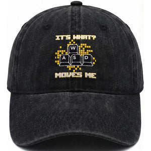 Funny PC Gamer Gaming Washed Cotton Baseball Cap It Is What Moves Me TS14 Washed Cap Universal Fit Black Print Your Wear