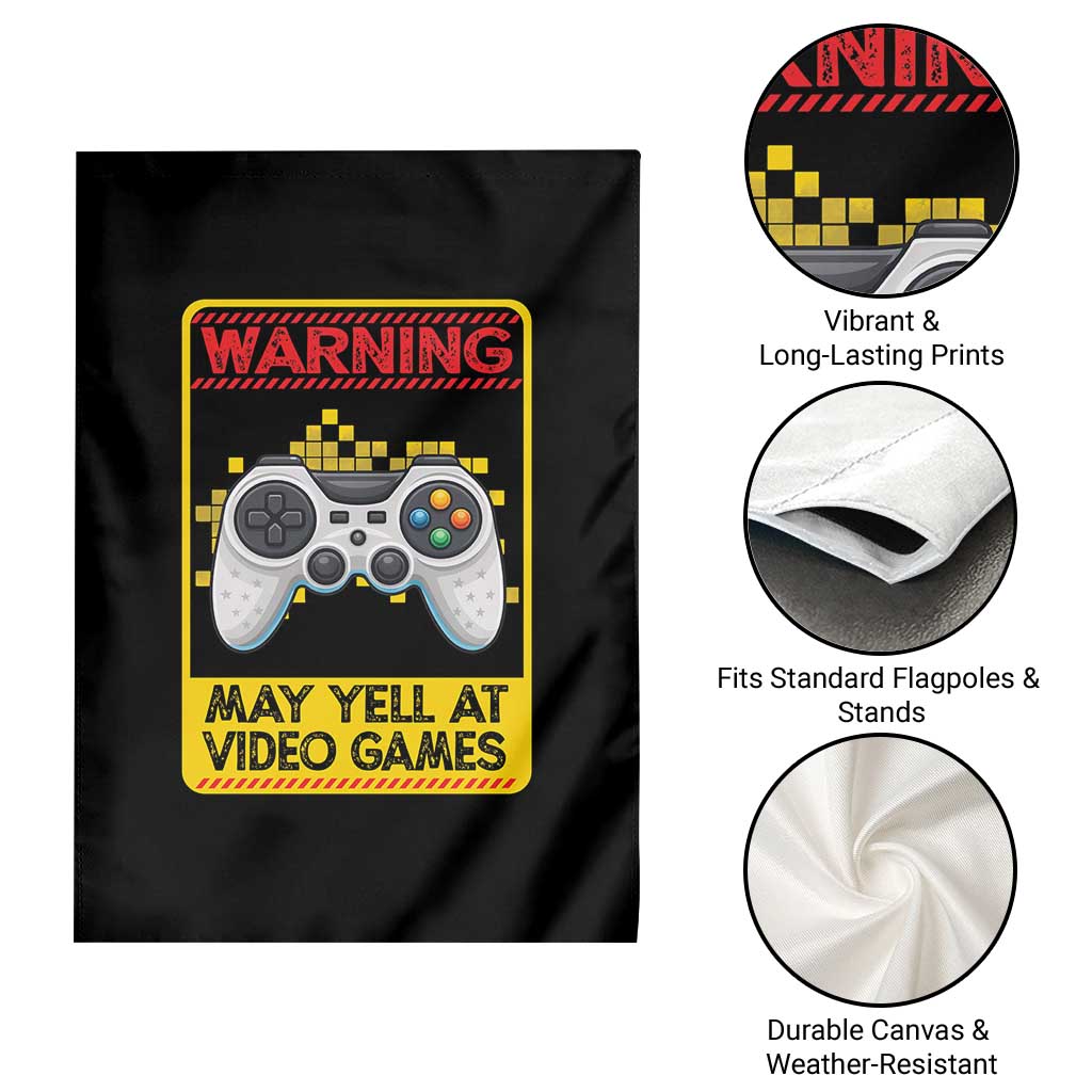 Funny Video Gamer Garden Flag Warning May Yell At Video Games TS14 Print Your Wear