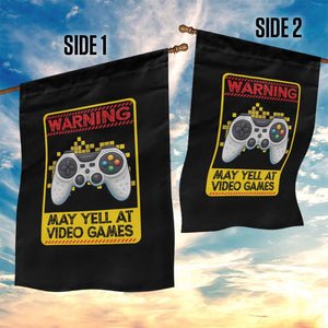 Funny Video Gamer Garden Flag Warning May Yell At Video Games TS14 Print Your Wear