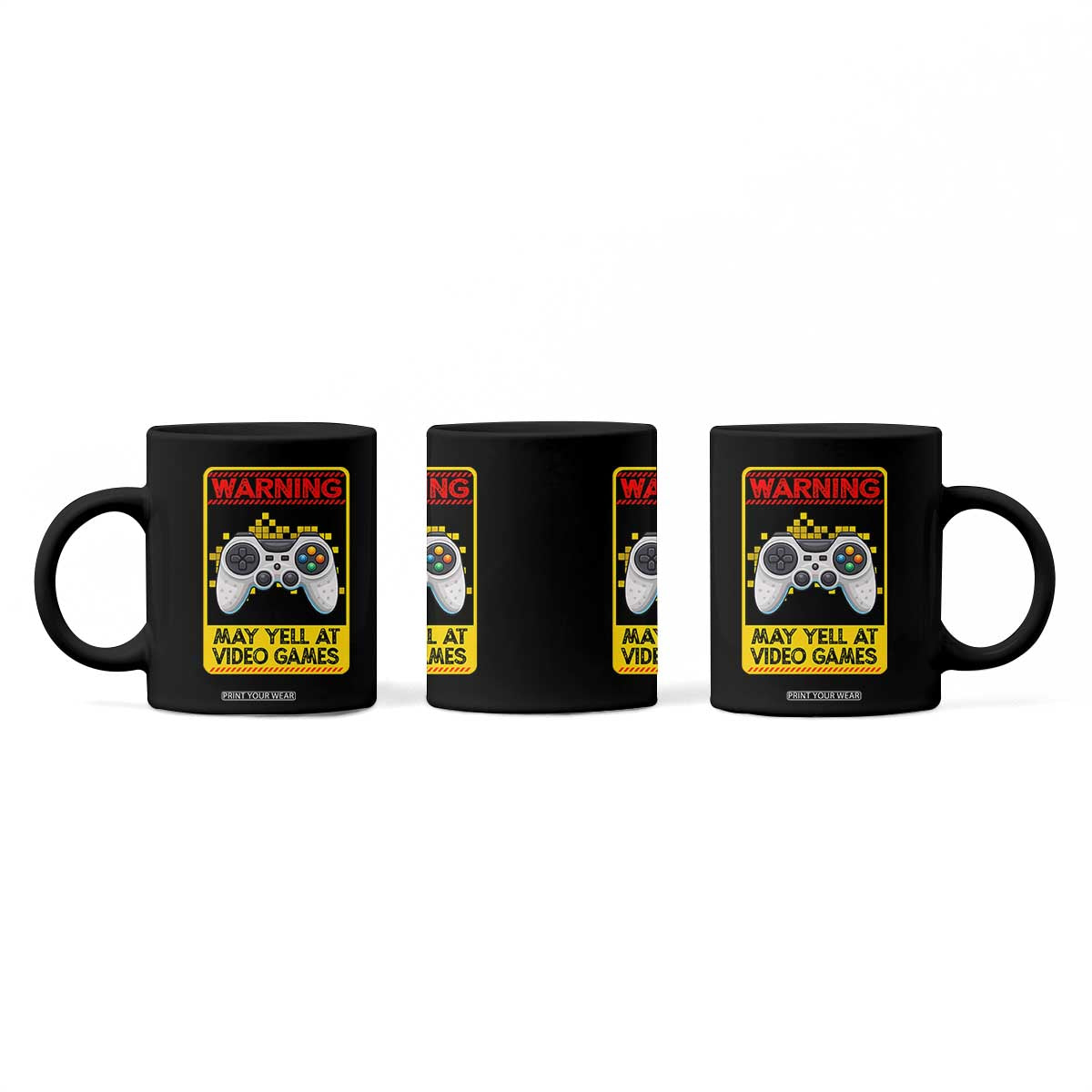 Funny Video Gamer Coffee Mug Warning May Yell At Video Games TS14 Print Your Wear