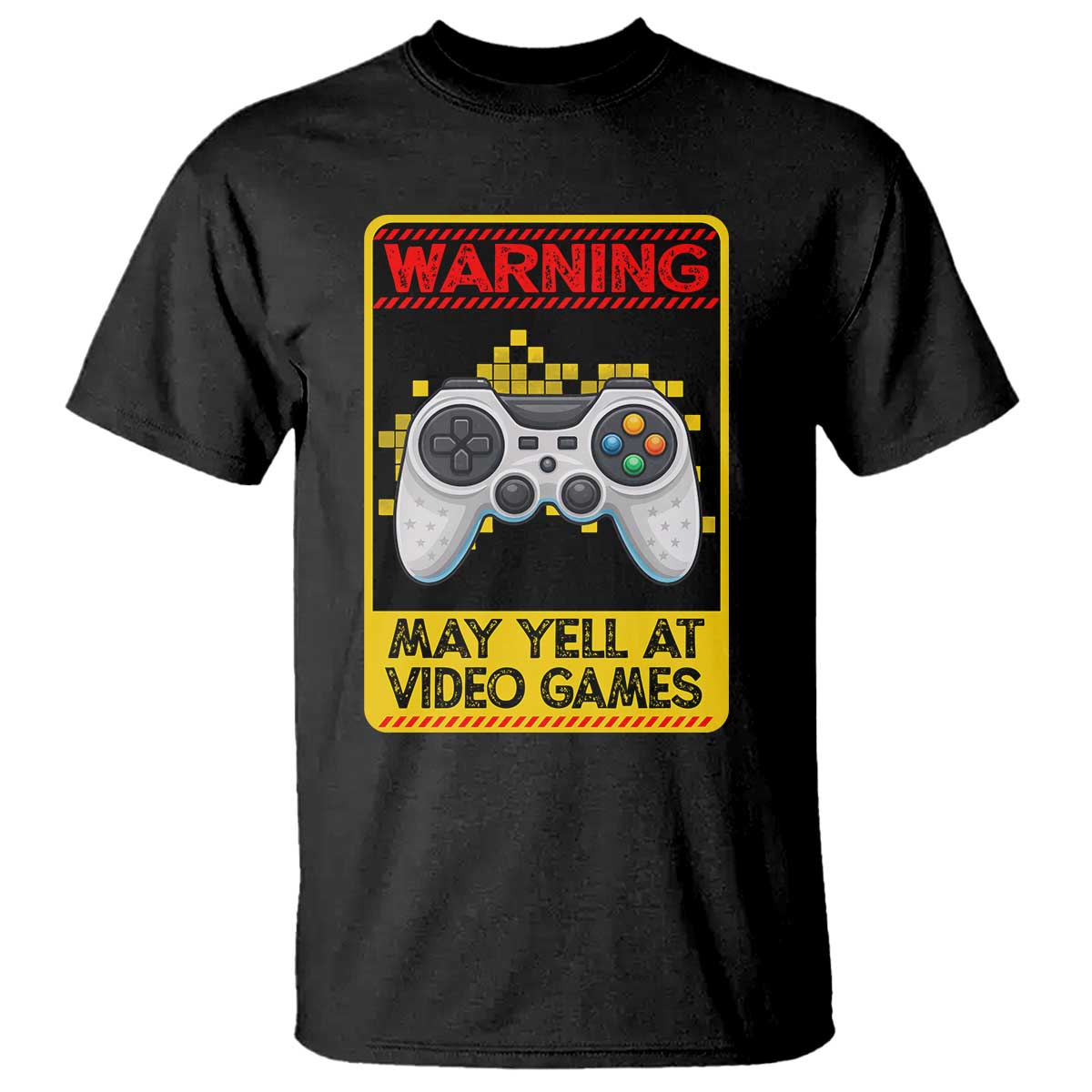 Funny Video Gamer T Shirt Warning May Yell At Video Games TS14 Black Print Your Wear