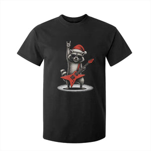 Funny Raccoon Rock Music Christmas T Shirt For Kid TS14 Black Print Your Wear