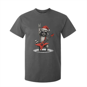 Funny Raccoon Rock Music Christmas T Shirt For Kid TS14 Dark Heather Print Your Wear