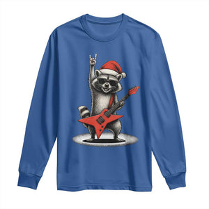 Funny Raccoon Rock Music Christmas Long Sleeve Shirt TS14 Royal Blue Print Your Wear