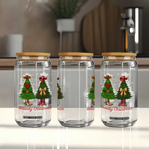 Howdy Christmas Glass Can Cowboy Western Country Xmas TS14 Print Your Wear