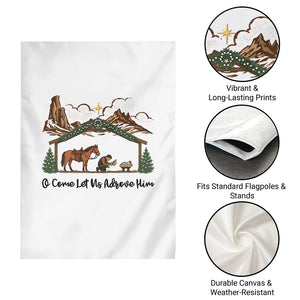 Nativity Scene Christmas Garden Flag Cowboy Bible Scripture Verse Western TS14 Print Your Wear