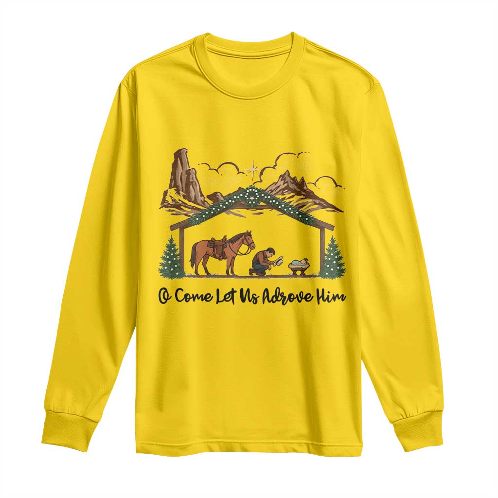 Nativity Scene Christmas Long Sleeve Shirt Cowboy Bible Scripture Verse Western TS14 Daisy Print Your Wear