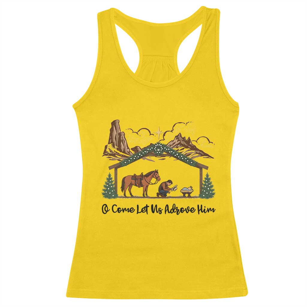 Nativity Scene Christmas Racerback Tank Top Cowboy Bible Scripture Verse Western TS14 Daisy Print Your Wear