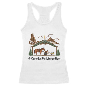 Nativity Scene Christmas Racerback Tank Top Cowboy Bible Scripture Verse Western TS14 White Print Your Wear