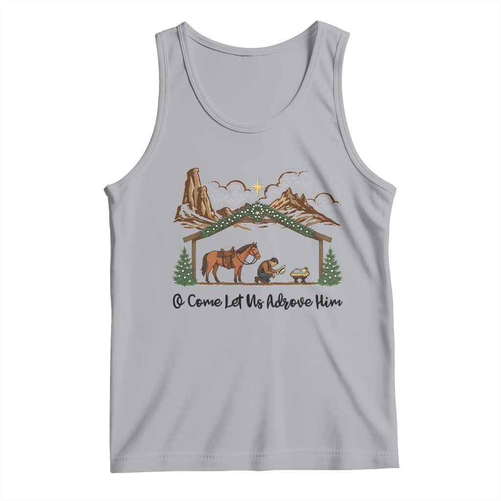 Nativity Scene Christmas Tank Top Cowboy Bible Scripture Verse Western TS14 Athletic Heather Print Your Wear