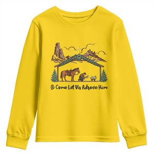 Nativity Scene Christmas Youth Sweatshirt Cowboy Bible Scripture Verse Western TS14 Daisy Print Your Wear