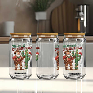 Funny Santa Cowboy Glass Can Wrangling Christmas Cheer TS14 Print Your Wear