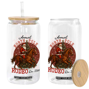 Cowboy Santa Christmas Glass Can Annual North Pole Rodeo Dec 25th TS14 Print Your Wear