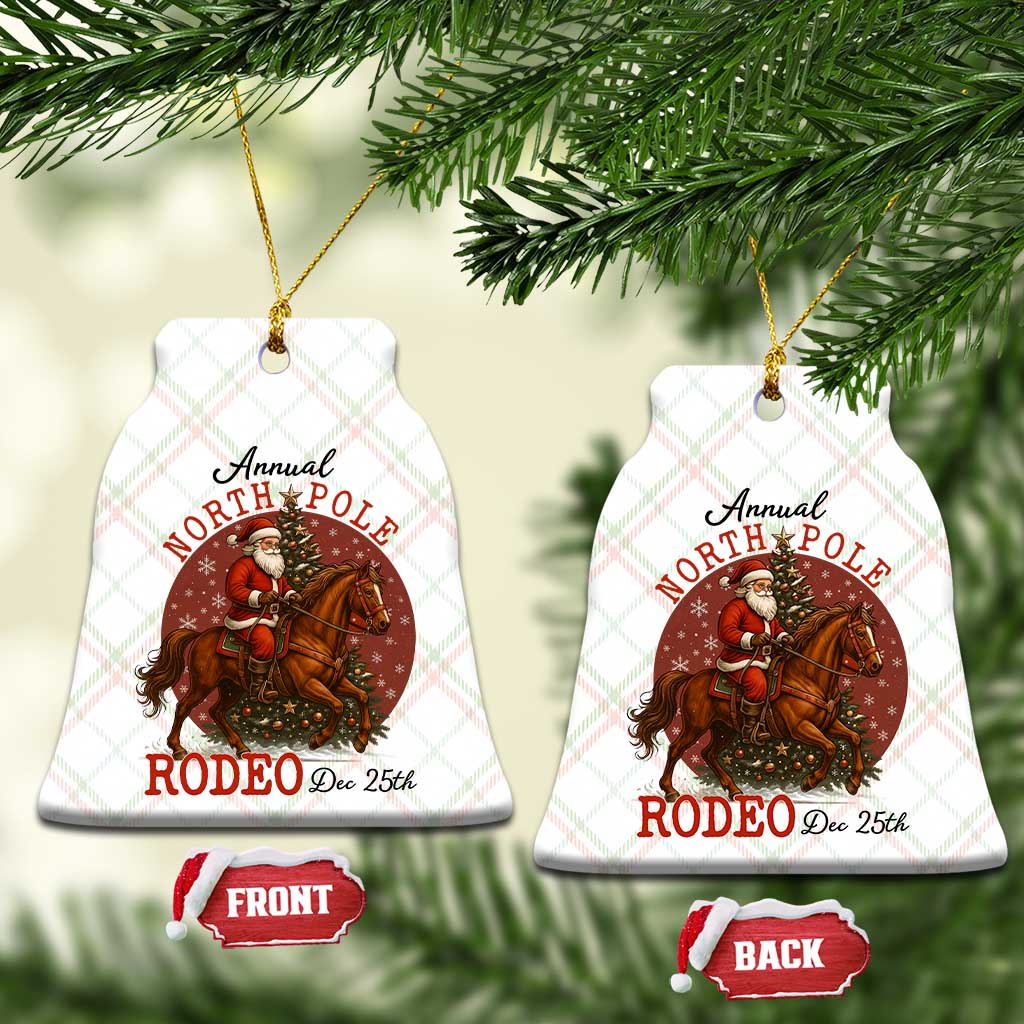 Cowboy Santa Christmas Ceramic Ornament Annual North Pole Rodeo Dec 25th TS14 Print Your Wear