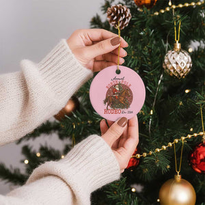 Cowboy Santa Christmas Ceramic Ornament Annual North Pole Rodeo Dec 25th TS14 1pc Light Pink Print Your Wear
