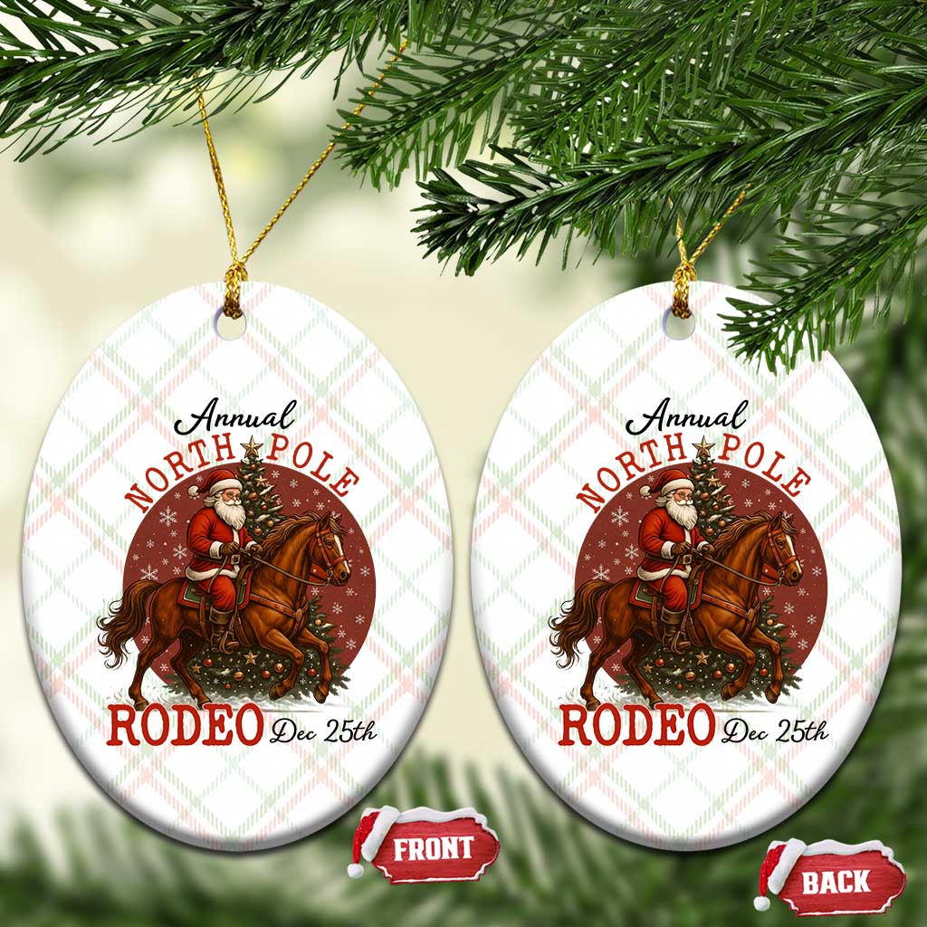 Cowboy Santa Christmas Ceramic Ornament Annual North Pole Rodeo Dec 25th TS14 Print Your Wear