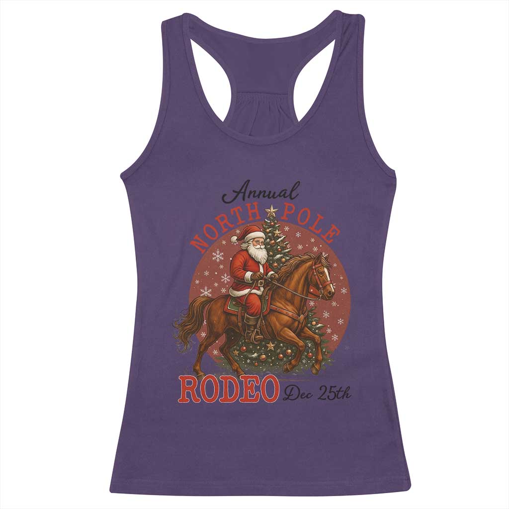 Cowboy Santa Christmas Racerback Tank Top Annual North Pole Rodeo Dec 25th TS14 Purple Print Your Wear