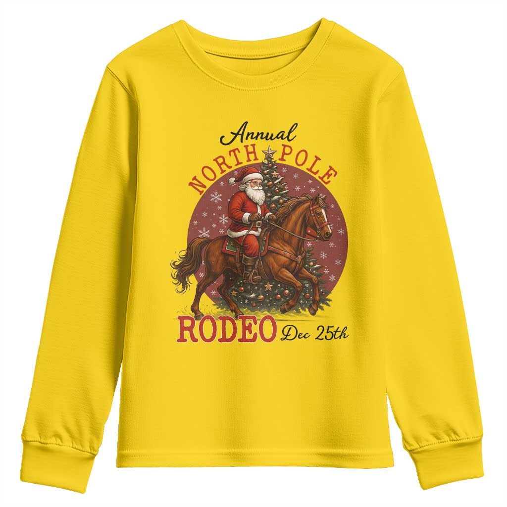 Cowboy Santa Christmas Youth Sweatshirt Annual North Pole Rodeo Dec 25th TS14 Daisy Print Your Wear