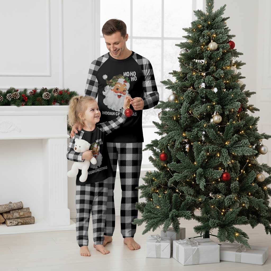 Camo Santa Christmas Plaid Pajama Set Ho Ho Ho Hooah Christmas TS14 White Plaid Print Your Wear