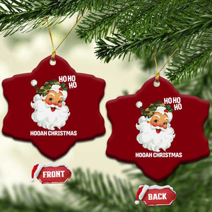 Camo Santa Christmas Ceramic Ornament Ho Ho Ho Hooah Christmas TS14 Print Your Wear