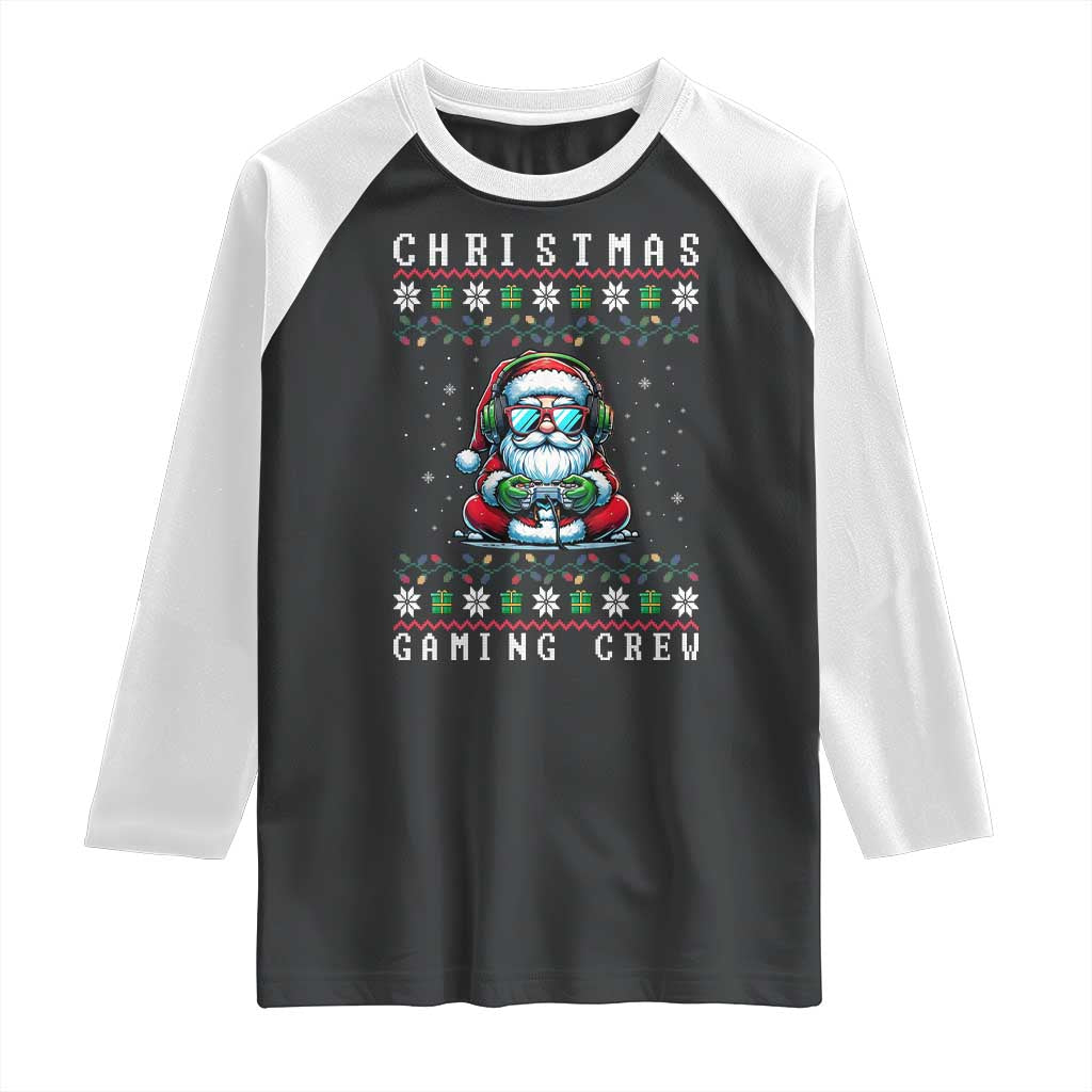 Santa Claus Gamer Raglan Shirt Christmas Gmaing Crew TS14 Black White Print Your Wear