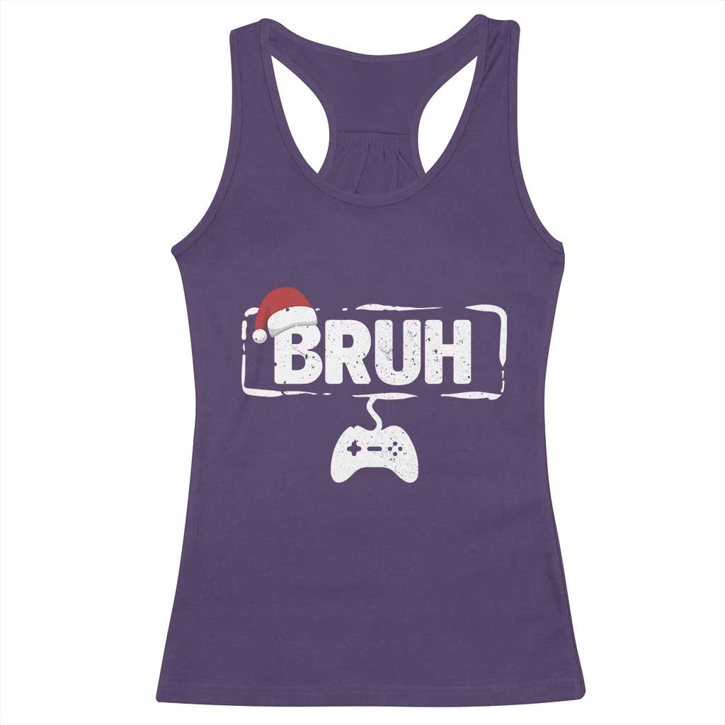 Funny Gaming Christmas Racerback Tank Top Gamer Bruh Video Game TS14 Purple Print Your Wear