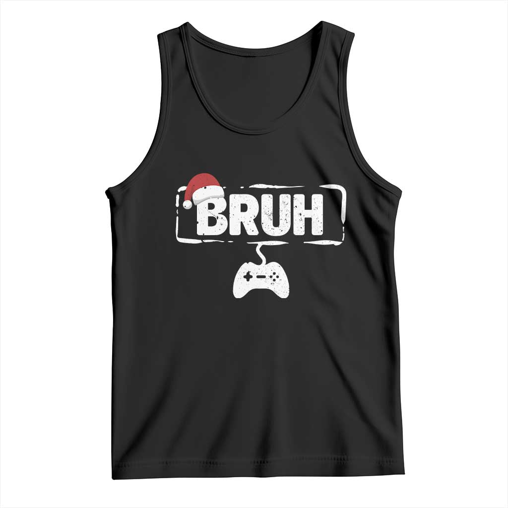 Funny Gaming Christmas Tank Top Gamer Bruh Video Game TS14 Black Print Your Wear