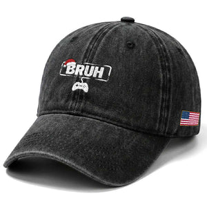 Funny Gaming Christmas Washed Cotton Baseball Cap Gamer Bruh Video Game TS14 Print Your Wear