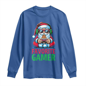 Funny Santa Gamer Christmas Long Sleeve Shirt TS14 Royal Blue Print Your Wear