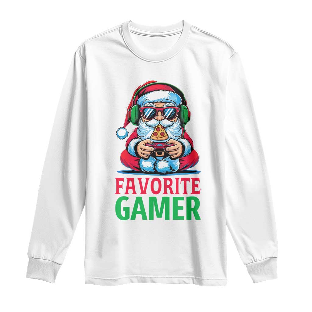 Funny Santa Gamer Christmas Long Sleeve Shirt TS14 White Print Your Wear