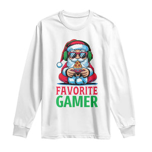 Funny Santa Gamer Christmas Long Sleeve Shirt TS14 White Print Your Wear