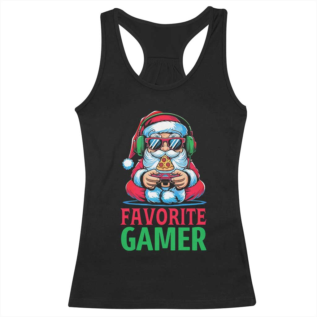 Funny Santa Gamer Christmas Racerback Tank Top TS14 Black Print Your Wear
