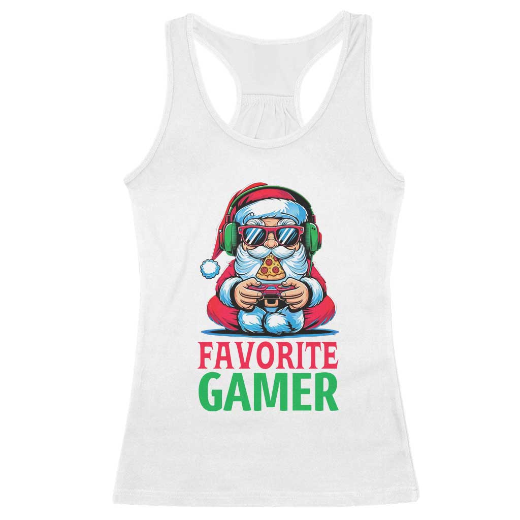Funny Santa Gamer Christmas Racerback Tank Top TS14 White Print Your Wear