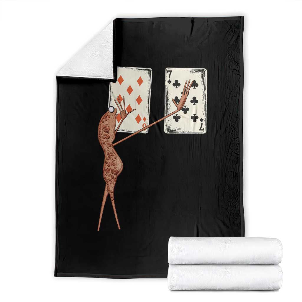 67 Marcus The Worm Poker Game Throw Blanket Funny Six Seven Meme Playing Cards TS14 Black Print Your Wear