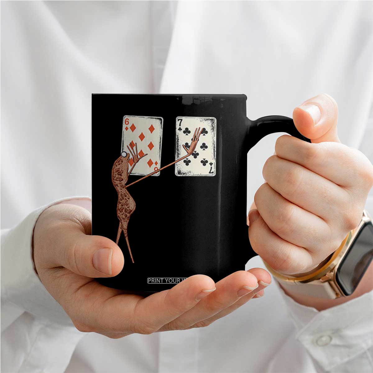 67 Marcus The Worm Poker Game Coffee Mug Funny Six Seven Meme Playing Cards TS14 Print Your Wear