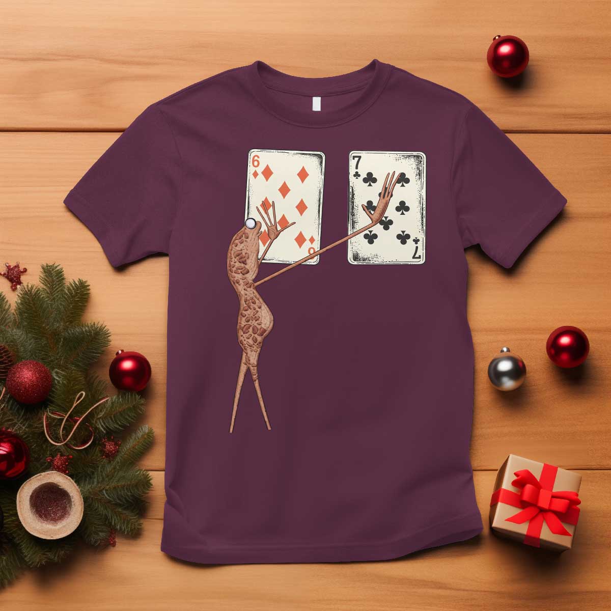 67 Marcus The Worm Poker Game T Shirt Funny Six Seven Meme Playing Cards TS14 Maroon Print Your Wear