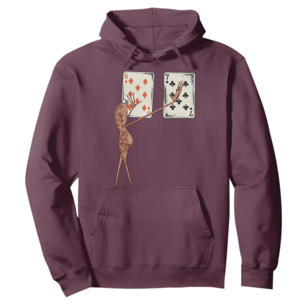 67 Marcus The Worm Poker Game Hoodie Funny Six Seven Meme Playing Cards TS14 Maroon Print Your Wear
