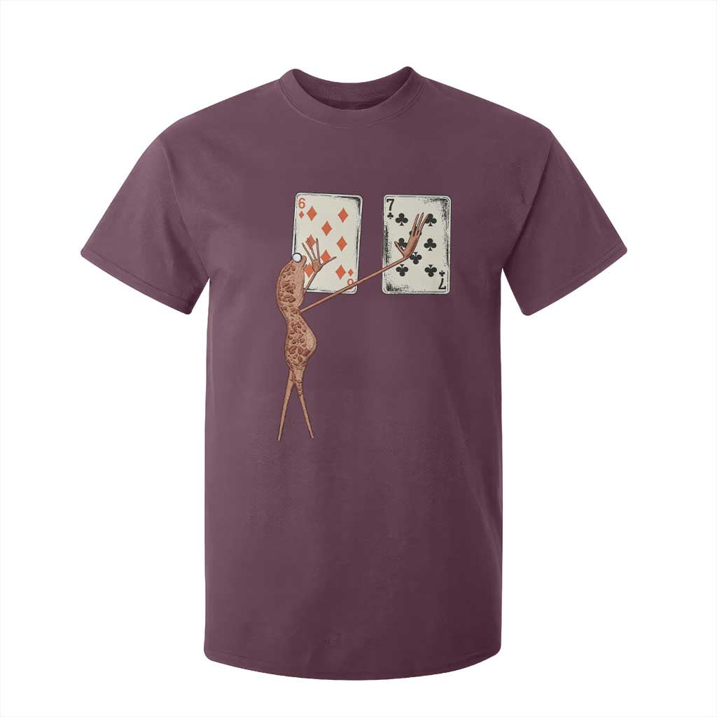 67 Marcus The Worm Poker Game T Shirt For Kid Funny Six Seven Meme Playing Cards TS14 Maroon Print Your Wear