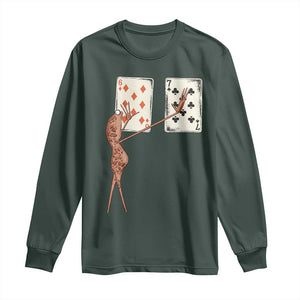 67 Marcus The Worm Poker Game Long Sleeve Shirt Funny Six Seven Meme Playing Cards TS14 Dark Forest Green Print Your Wear